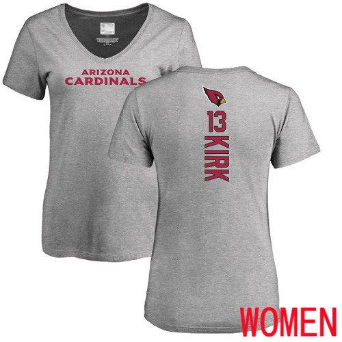 Arizona Cardinals Ash Women Christian Kirk Backer V-Neck NFL Football #13 T Shirt